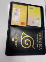PASSPORT COVER KONAHA NARUTO WITH 2 CREDIT CARDS 